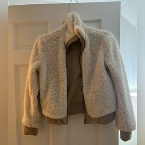 Cupcakes and Cashmere Reversible Faux Fur Jacket. Size medium.